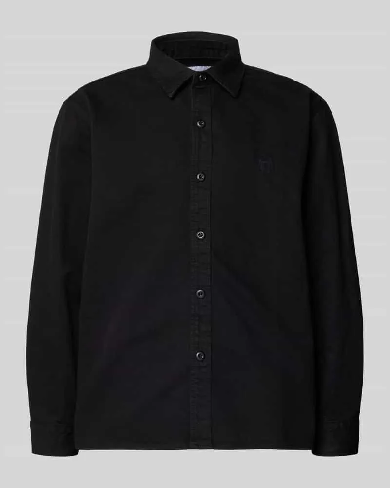 Edwin Jeans Regular Fit Freizeithemd mit Kentkragen Modell 'SEBASTIAN Black