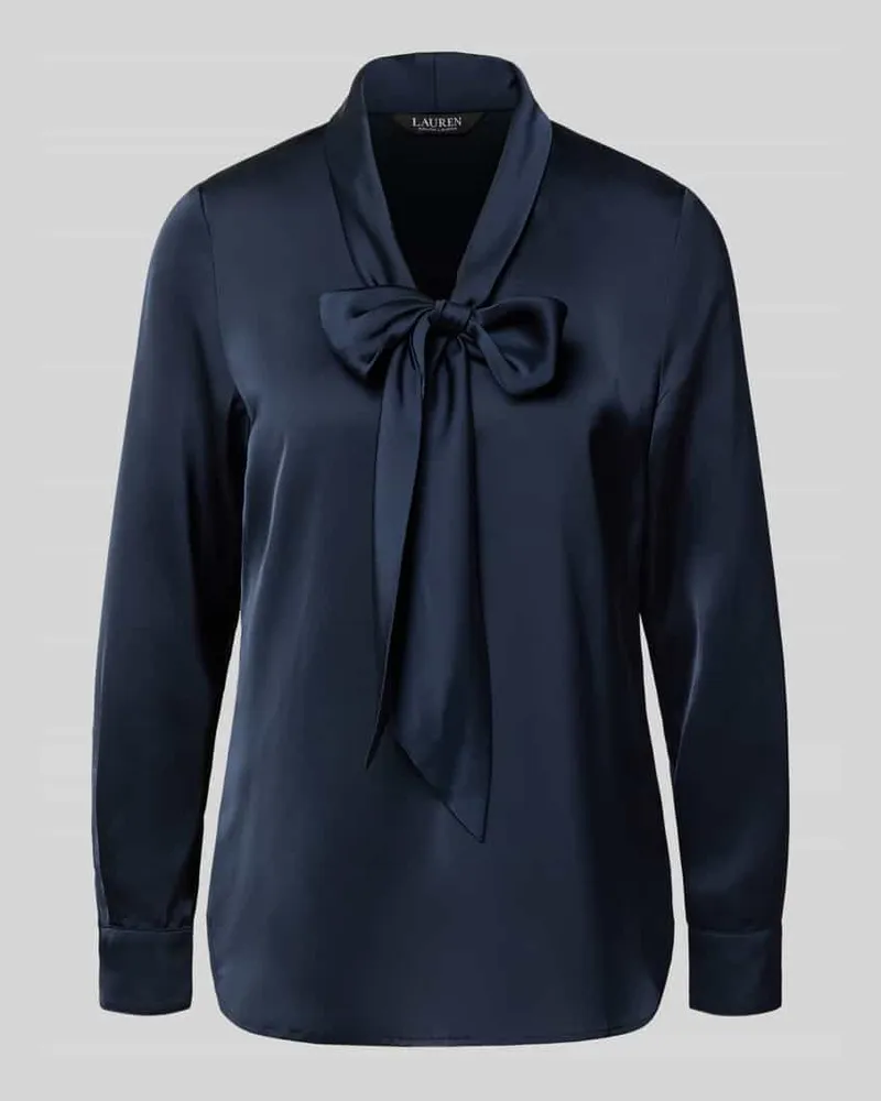 Ralph Lauren Schluppenbluse mit V-Ausschnitt Modell 'YILVRAY Marine