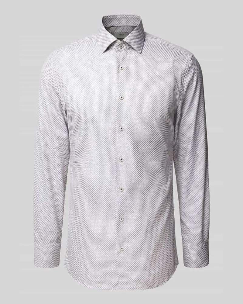 Eterna Slim Fit Business-Hemd mit Kentkragen Sand