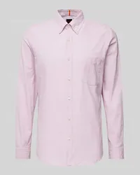 HUGO BOSS Slim Fit Freizeithemd mit Button-Down-Kragen Modell 'Rickert Violett