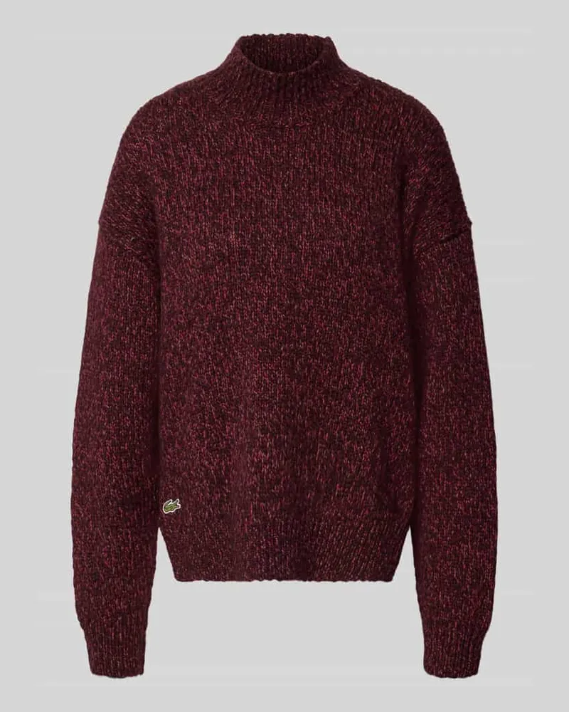 Lacoste Oversized Pullover aus Woll-Mix Bordeaux