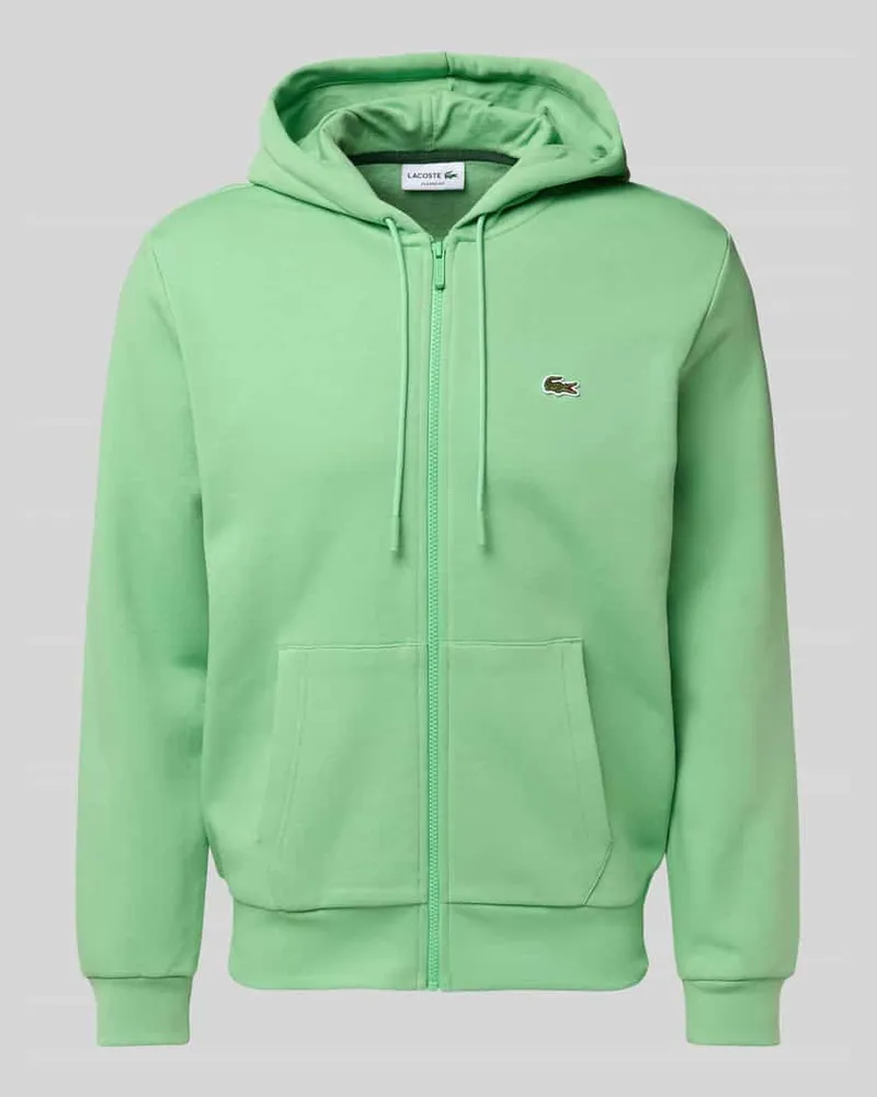 Lacoste Sweatjacke mit getrennter Kängurutasche Hellgruen