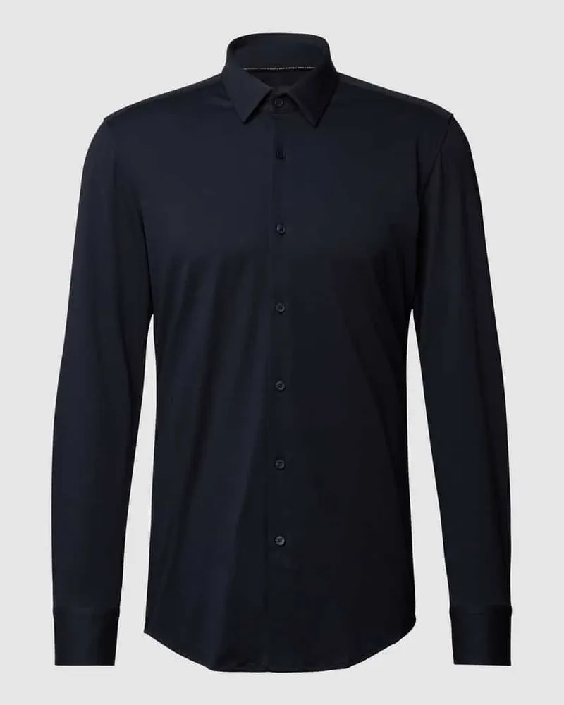 HUGO BOSS Slim Fit Businesshemd mit Stretch-Anteil Marine