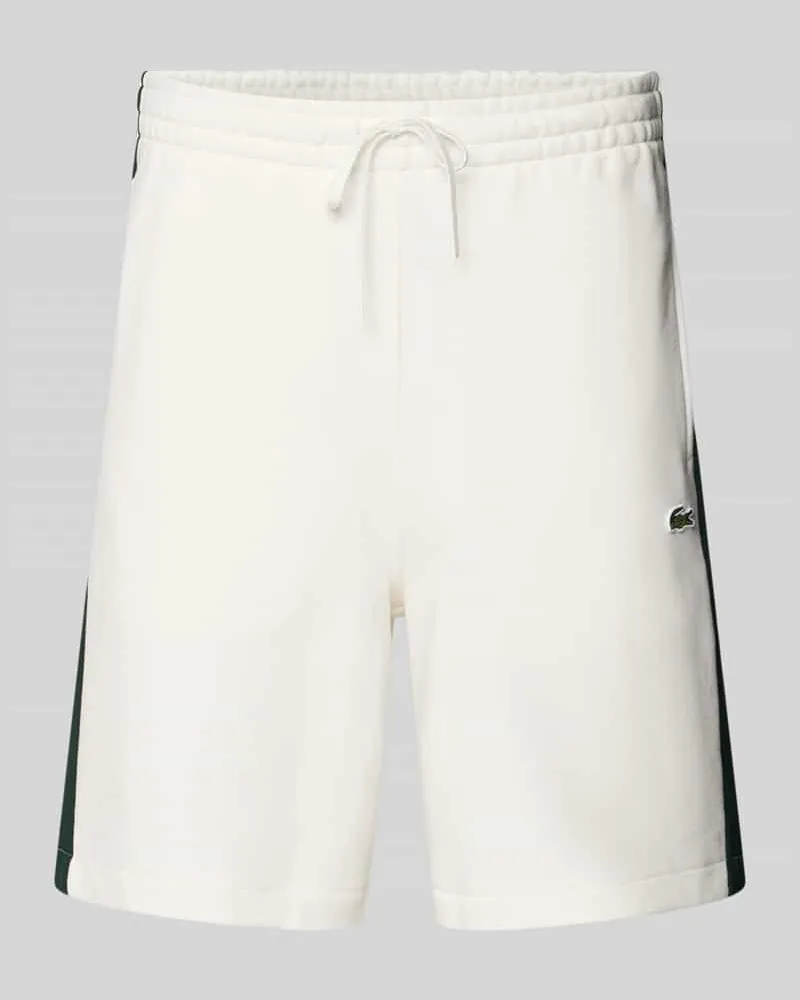 Lacoste Regular Fit Sweatshorts aus reiner Baumwolle Offwhite