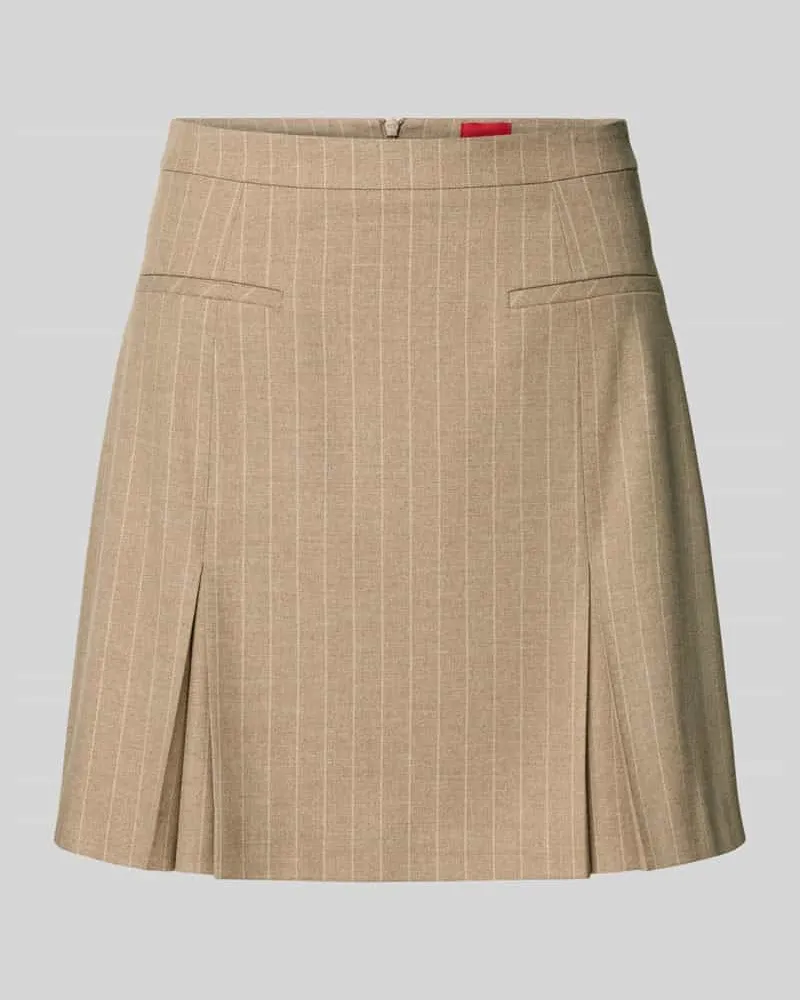 HUGO BOSS Mini-Rock mit Nadelstreifenmuster Modell 'RAMOLA Sand