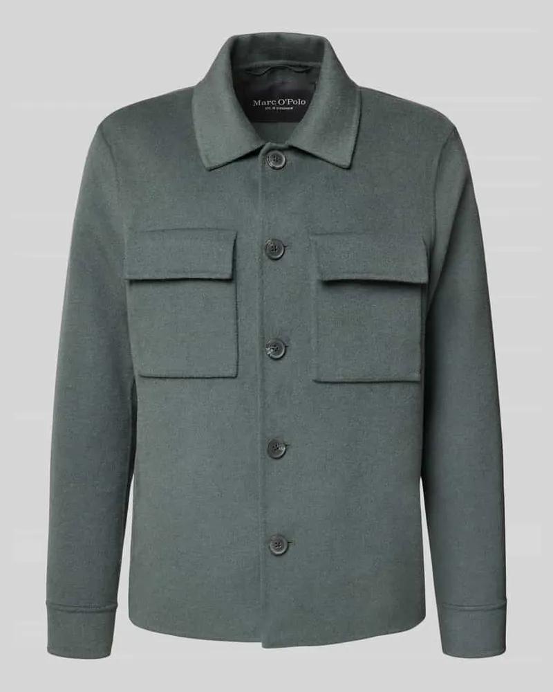 Marc O'Polo Regular Fit Hemdjacke aus Woll-Mix Graphit