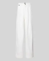 HUGO BOSS Wide Leg Jeans mit Label-Detail Modell 'CENTRAL-PLEAT PALAZO Offwhite