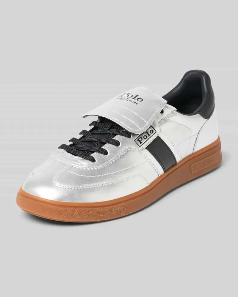 Ralph Lauren Sneaker aus echtem Rindsleder Modell 'BEDFORD Silber