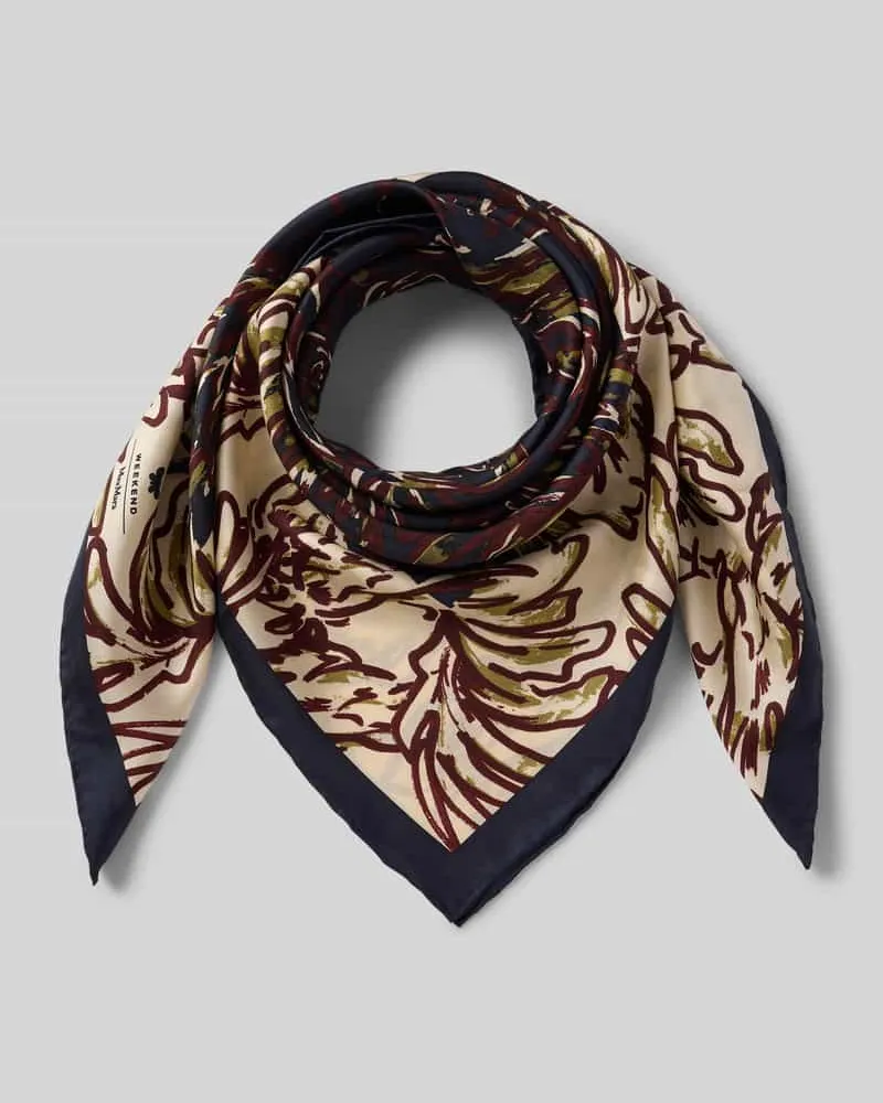 Max Mara Seidentuch mit Allover-Muster Modell 'ONESTO Marine