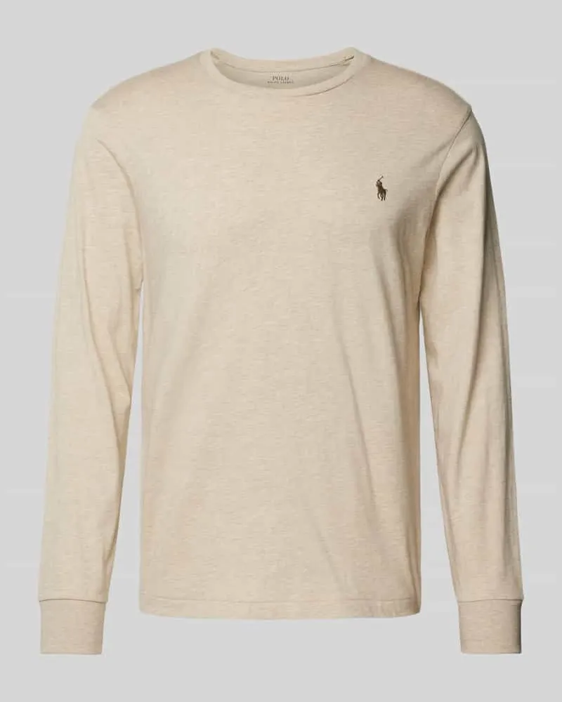 Ralph Lauren Regular Fit Longsleeve mit Label-Stitching Sand