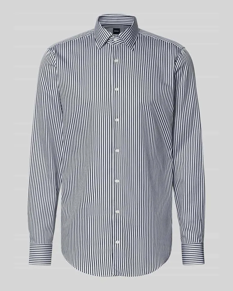 HUGO BOSS Regular Fit Businesshemd mit extra langem Arm Modell 'H-JOE-K Marine