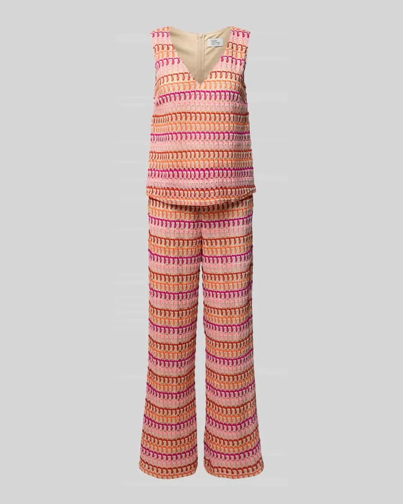 Vera Mont Jumpsuit mit Strukturmuster Pink