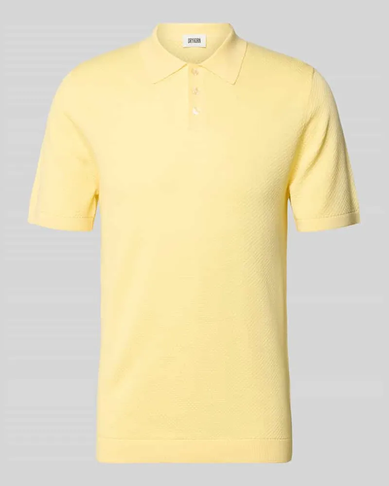 Drykorn Slim Fit Poloshirt mit kurzer Knopfleiste Modell 'TRITON Gelb