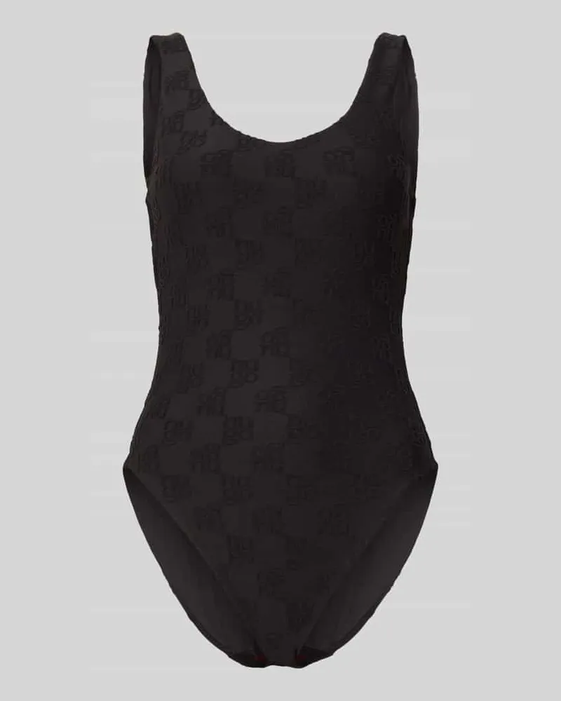 HUGO BOSS Badeanzug mit Allover-Logo-Muster Black
