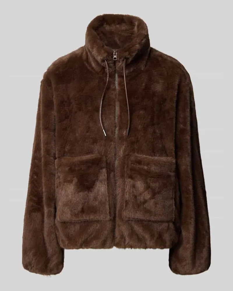 FREEQUENT Jacke aus Kunstfell Modell 'Minky Dunkelbraun