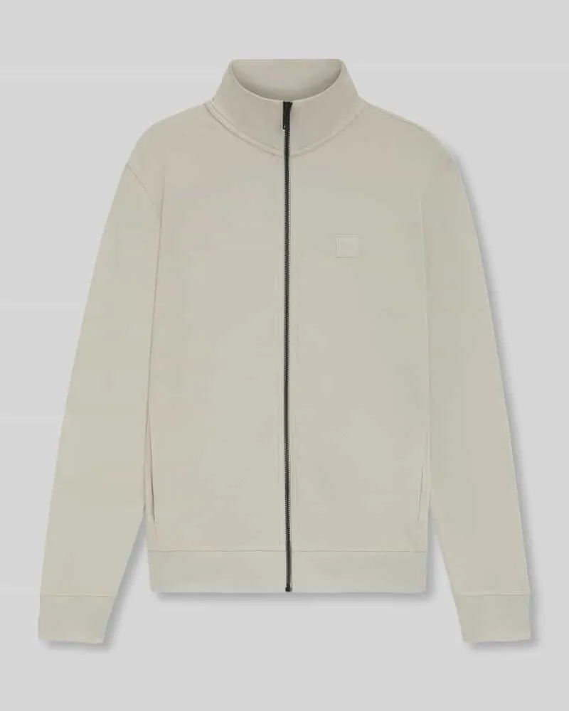 HUGO BOSS Regular Fit Sweatjacke aus reiner Baumwolle Sand