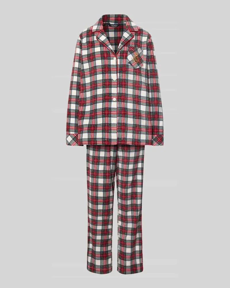 Ralph Lauren Pyjama mit Reverskragen Rot