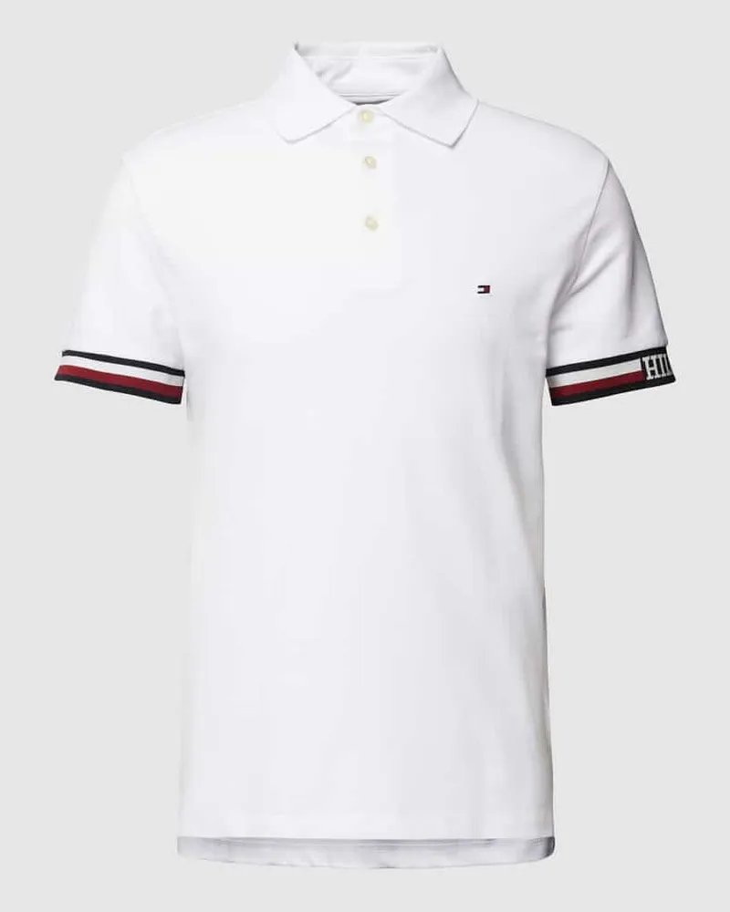 Tommy Hilfiger Poloshirt mit Label-Schriftzug Weiss