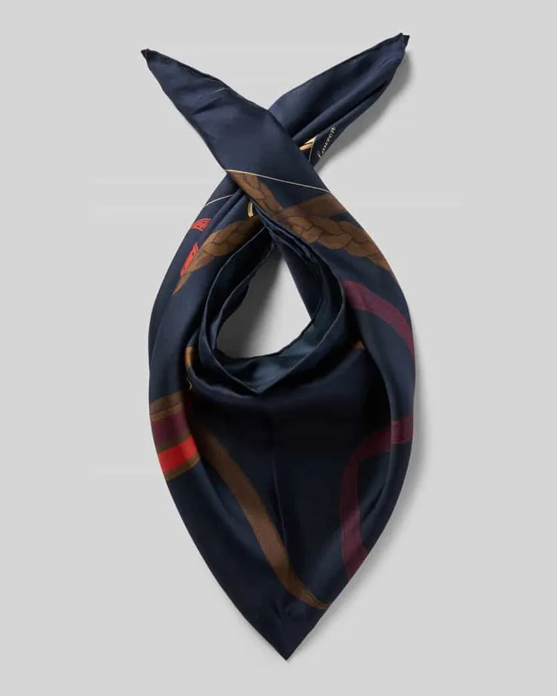 Ralph Lauren Seidenschal mit eingefassten Abschlüssen Dunkelblau