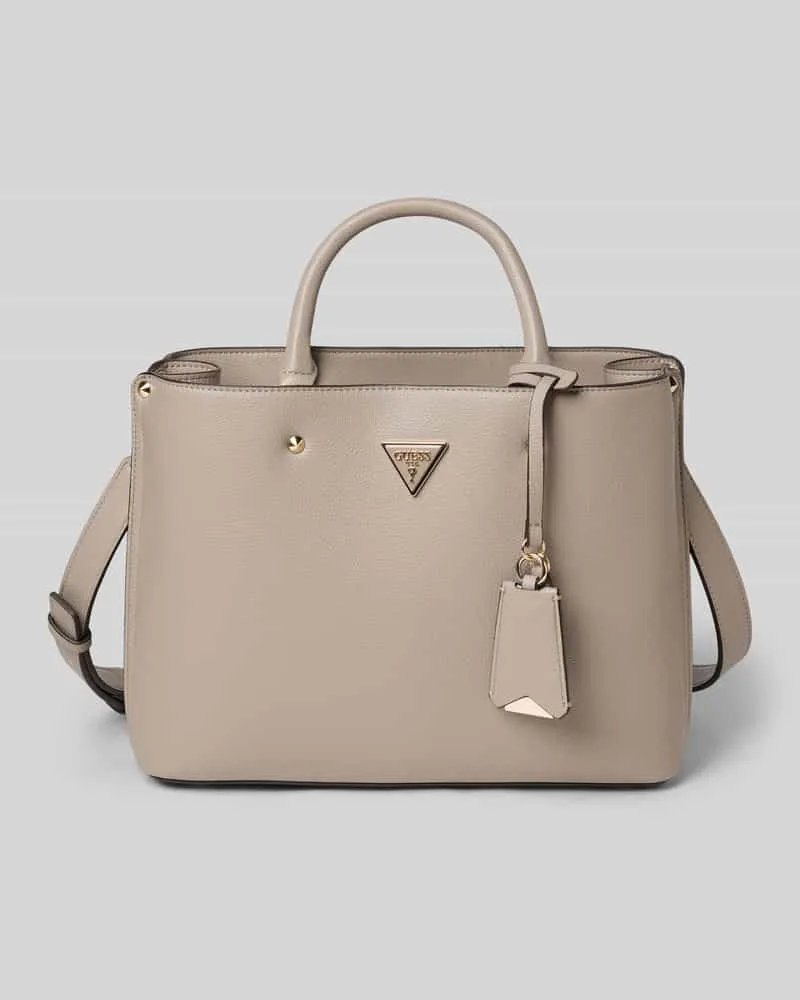 Guess Handtasche mit Label-Applikation Modell 'ECO MERIDIAN II Beige