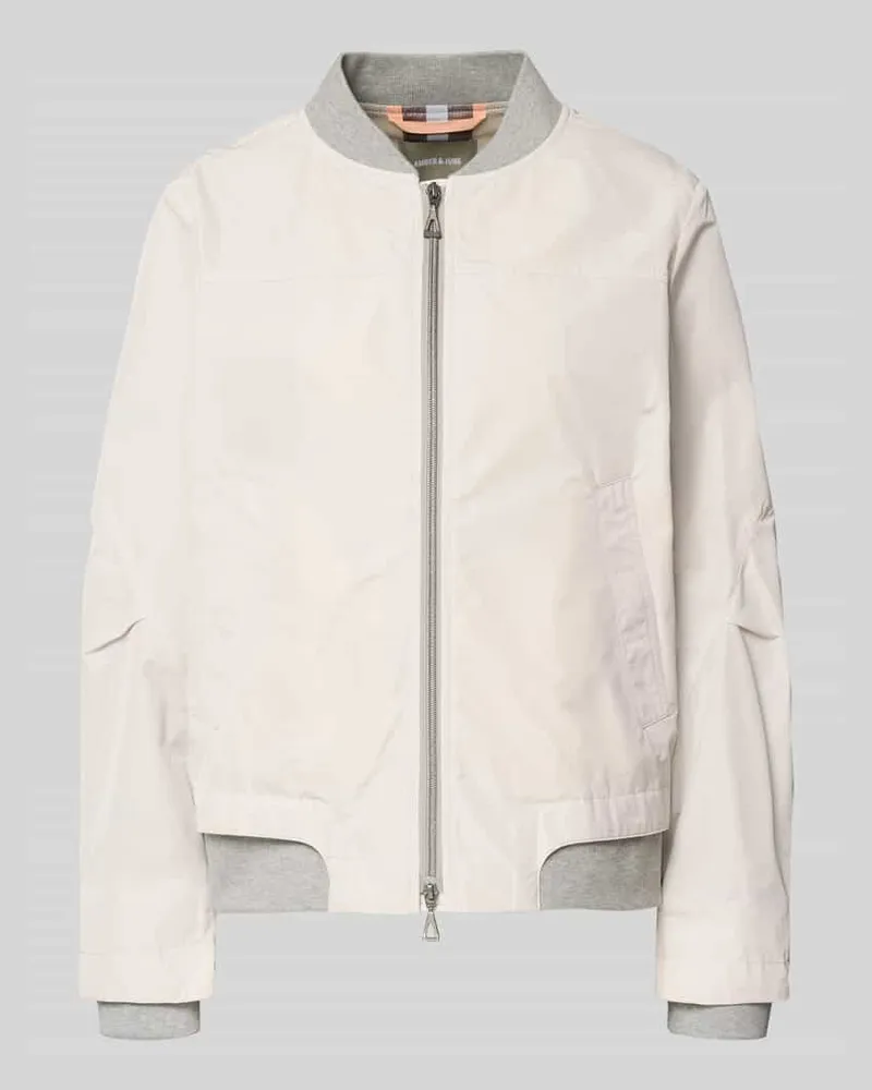 AMBER & JUNE Bomberjacke mit Zweiwege-Reißverschluss Kitt