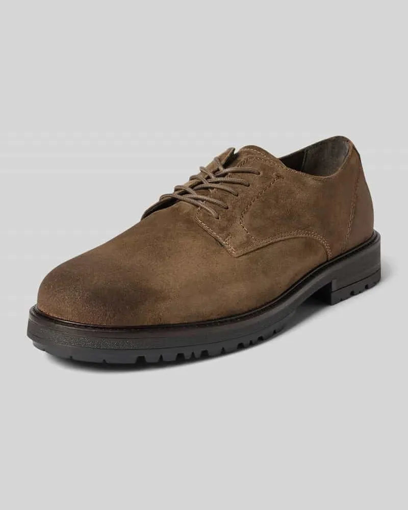 Marc O'Polo Schnürschuhe aus echtem Veloursleder Modell 'RONY 9 Taupe