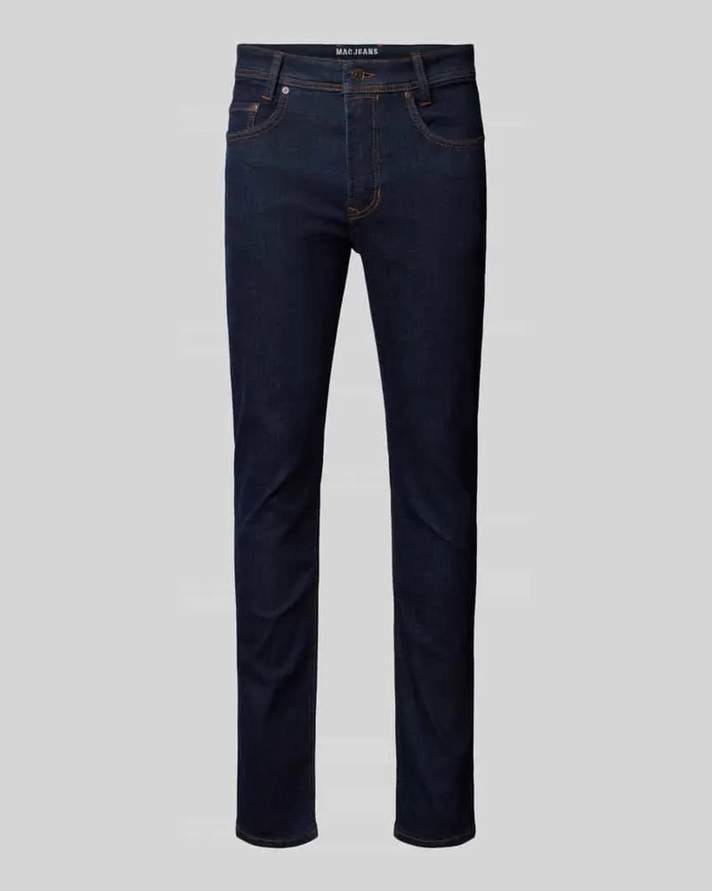 MAC Jeans Slim Fit Jeans im 5-Pocket-Design Modell 'Arne Blau