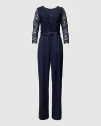 Swing Jumpsuit mit Spitzenbesatz Marine