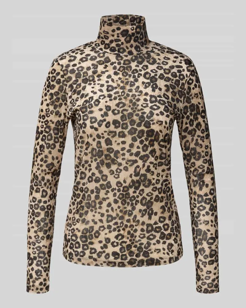 Marc Cain Longsleeve mit Allover-Animal-Print Camel