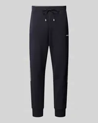 HUGO BOSS Sweatpants mit Label-Schriftzug Modell 'Hadikonos Marine