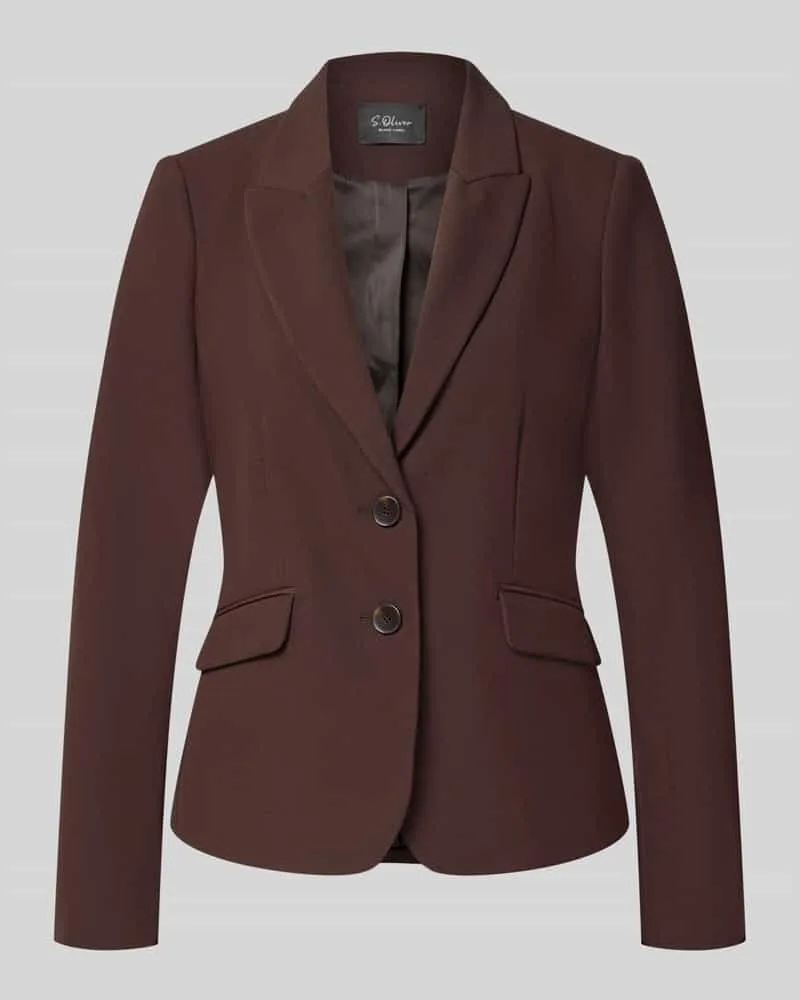 S.Oliver Slim Fit Kurzblazer mit Viskose-Anteil Dunkelbraun