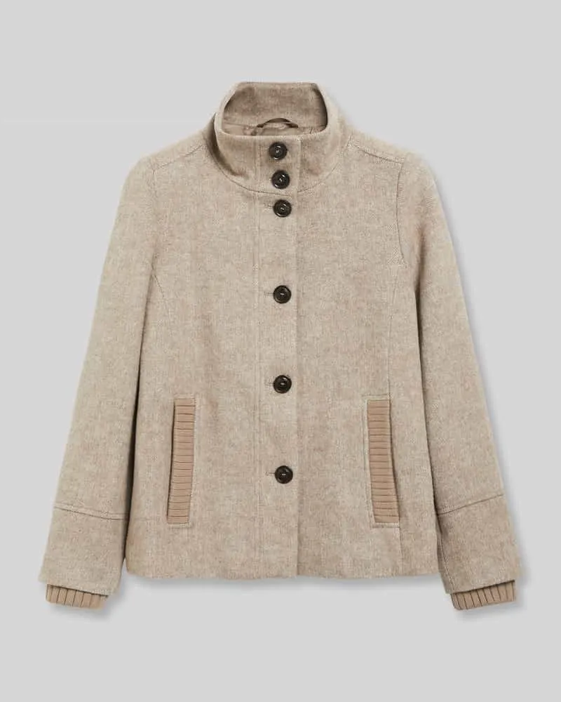 S.Oliver Mantel mit hohem Stehkragen Taupe