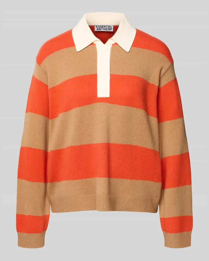 Essentiel Regular Fit Strickpullover aus Woll-Mix mit Kaschmir-Anteil Modell 'JARN Orange