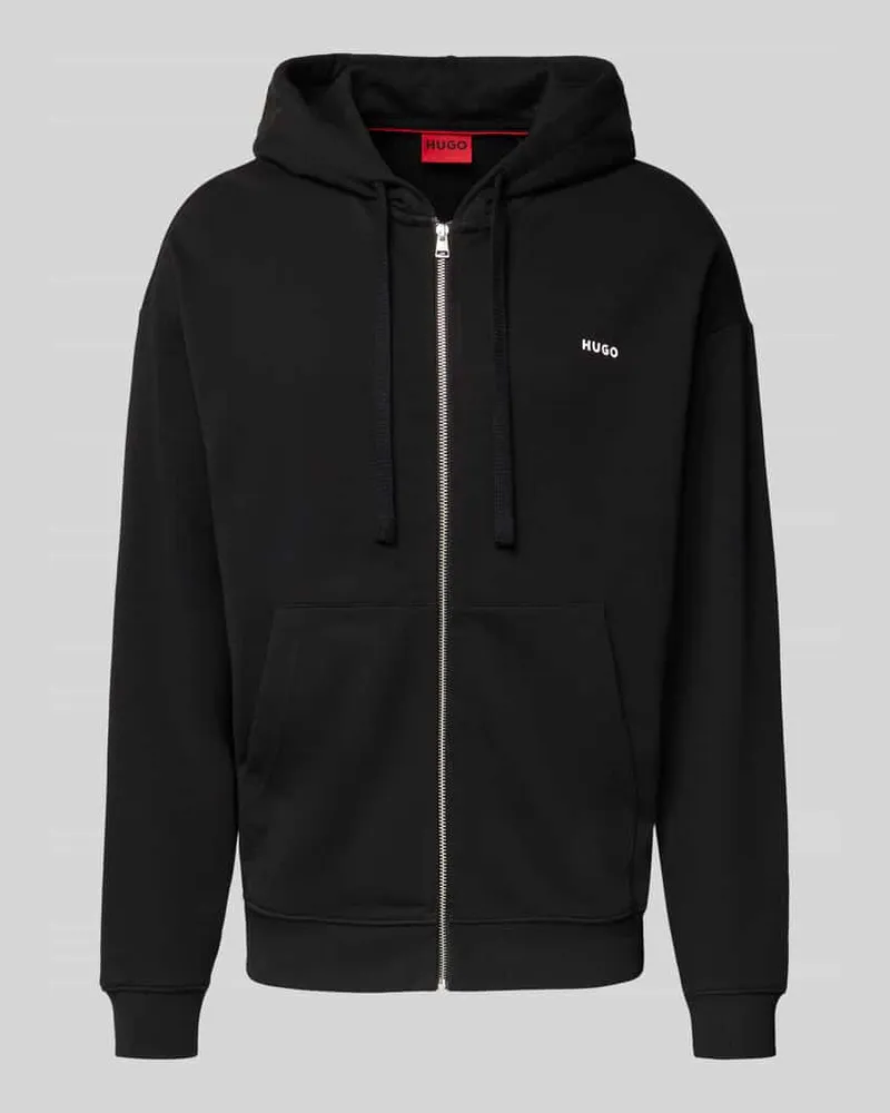 HUGO BOSS Relaxed Fit Sweatjacke aus reiner Baumwolle Modell 'DAPOZIP Black