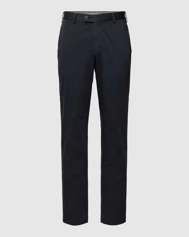 Hiltl Regular Fit Chino im unifarbenen Design Modell 'Tilo Black