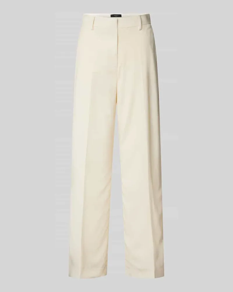 Max Mara Wide Leg Stoffhose mit Bügelfalten Modell 'VERDUN Offwhite