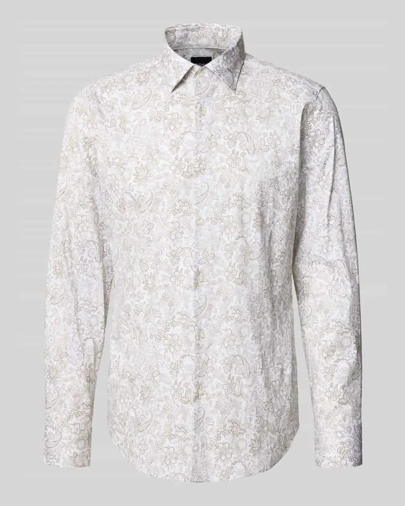 HUGO BOSS Regular Fit Businesshemd aus Baumwoll-Mix Modell H-JOE-K Sand