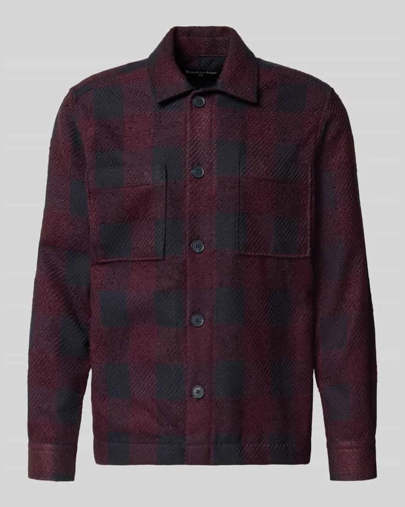 Strellson Regular Fit Freizeithemd mit Strukturmuster Modell 'NORIN Aubergine
