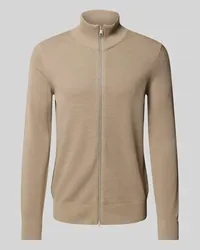 Marc O'Polo Strickjacke mit Zweiwege-Reißverschluss Beige