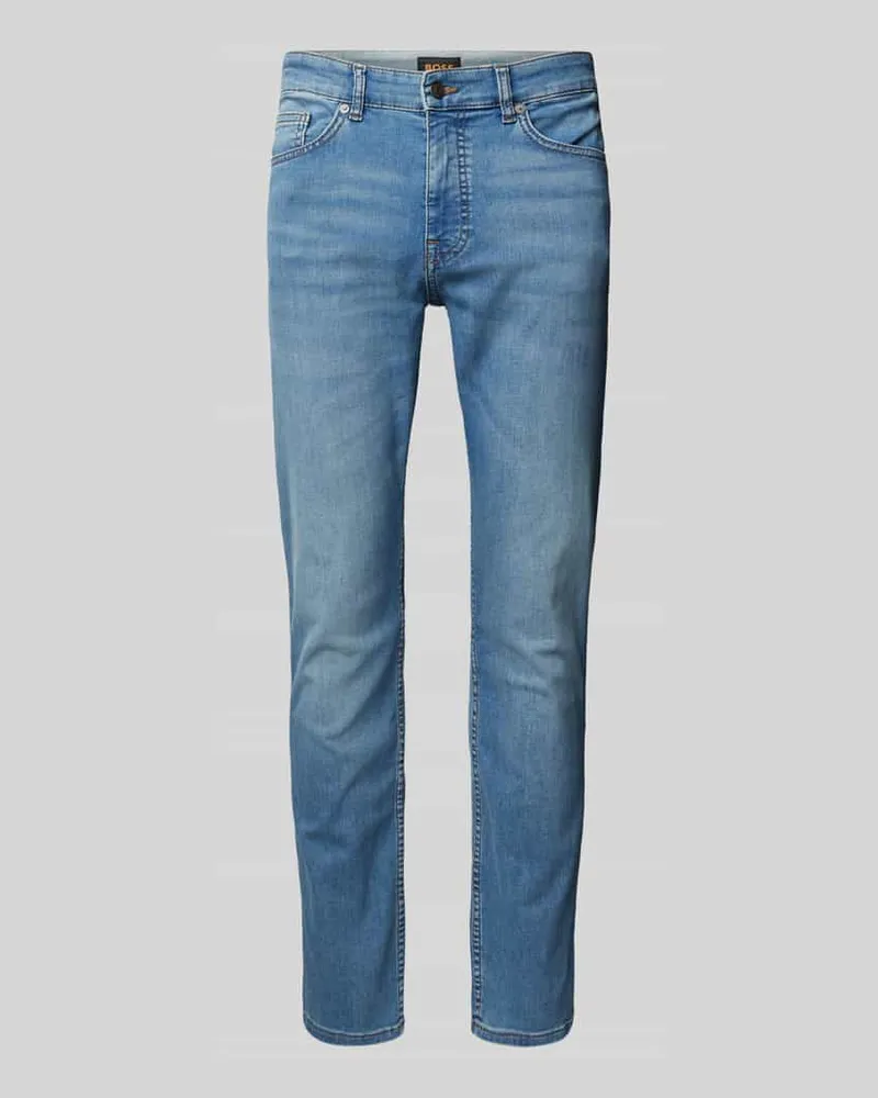 HUGO BOSS Slim Fit Jeans im 5-Pocket-Design Modell 'DELAWARE Jeansblau