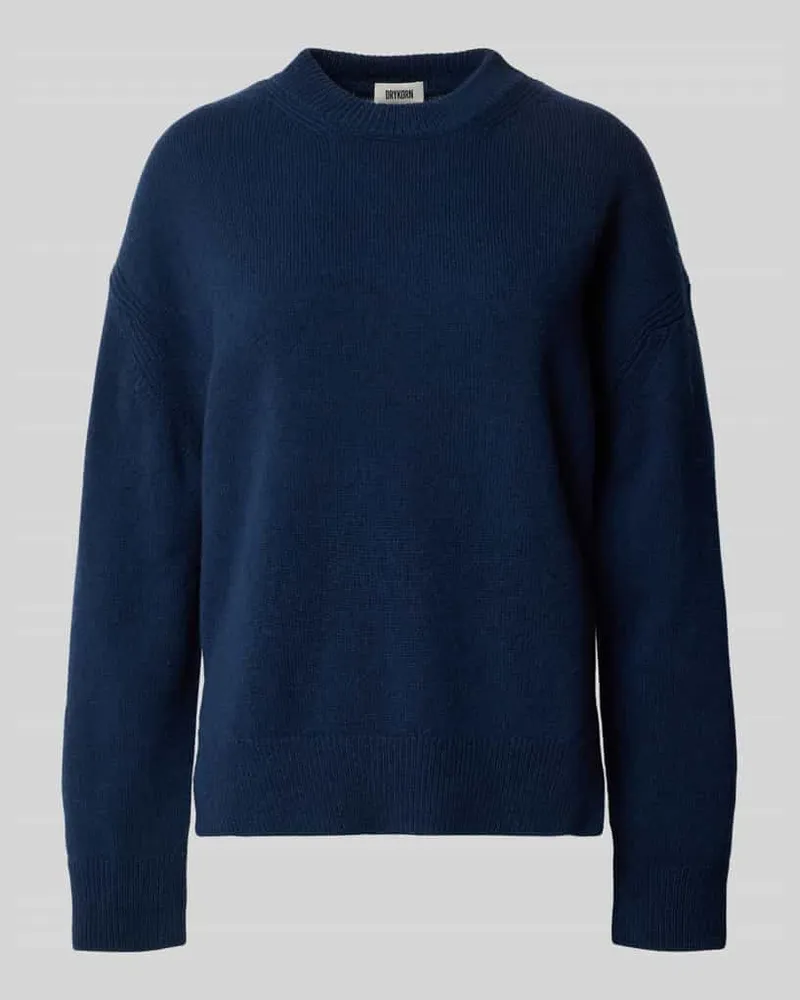 Drykorn Oversized Strickpullover mit gerippten Abschlüssen Dunkelblau