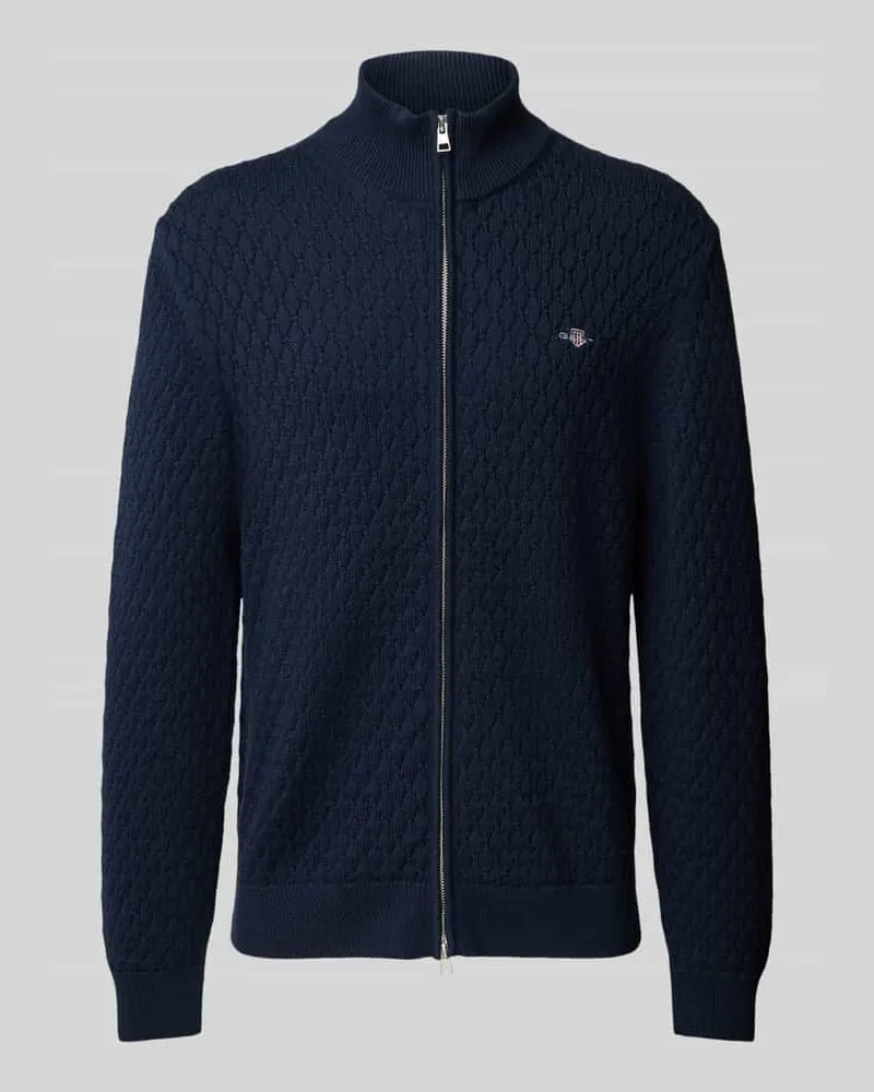 Gant Strickjacke mit Reißverschluss Marine