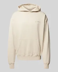 PEGADOR Oversized Hoodie mit Label-Stitching Beige