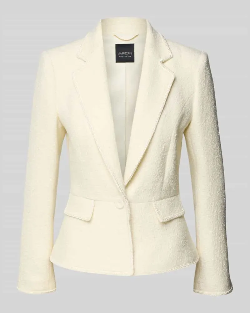 Marc Cain Slim Fit Blazer mit Reverskragen und Pattentaschen Offwhite