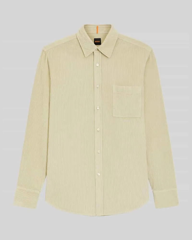HUGO BOSS Regular Fit Freizeithemd aus reiner Baumwolle Sand