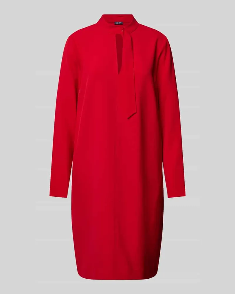 JOOP! Knielanges Kleid mit Schlüsselloch-Ausschnitt Rot