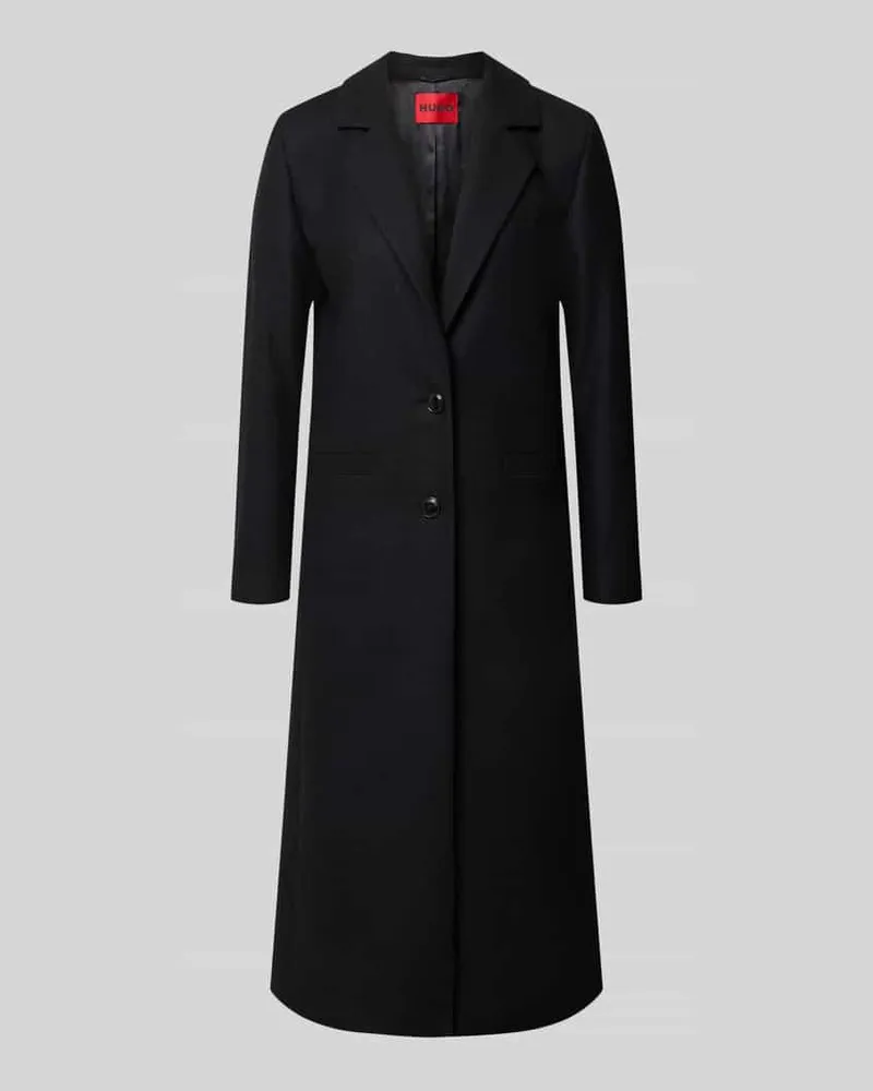 HUGO BOSS Relaxed Fit Mantel aus Woll-Mix Modell 'Mojeni Black