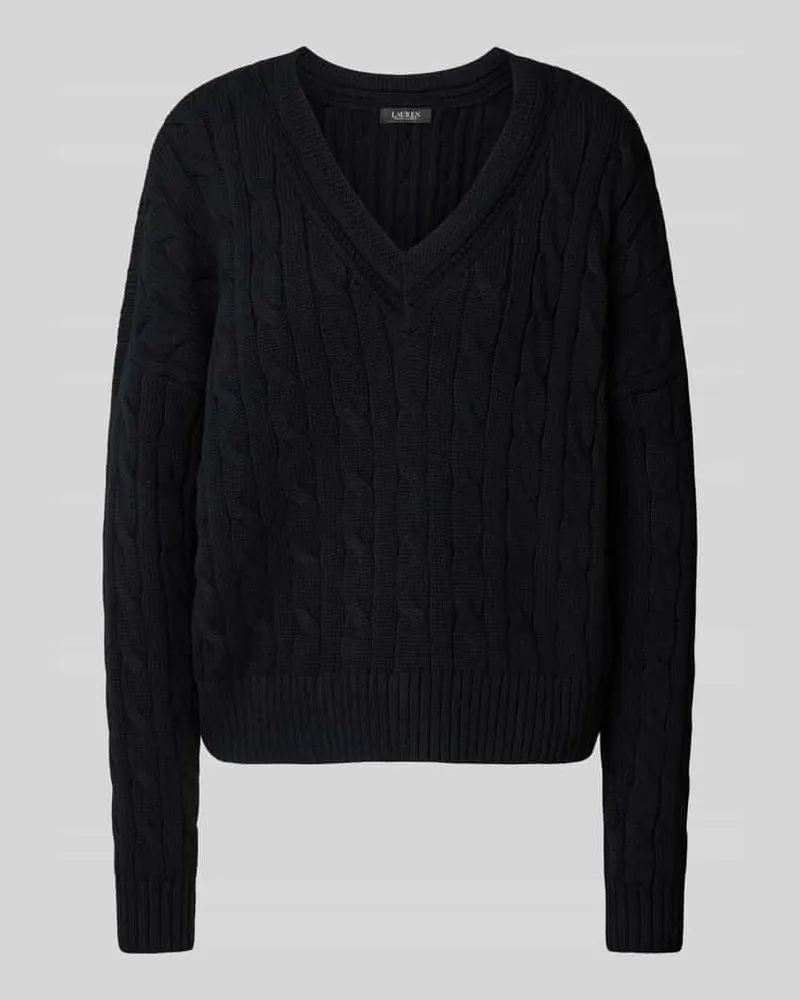 Ralph Lauren Strickpullover mit V-Ausschnitt Modell 'TEDURPH Black