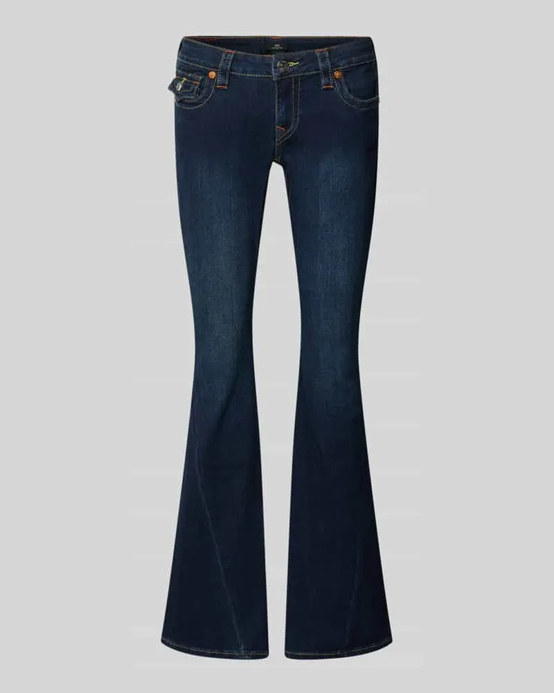 True Religion Low Rise Flared Jeans mit Eingrifftaschen Modell 'JOEY Dunkelblau