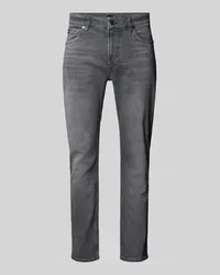 HUGO BOSS Slim Fit Jeans im 5-Pocket-Design Modell 'Delaware Mittelgrau